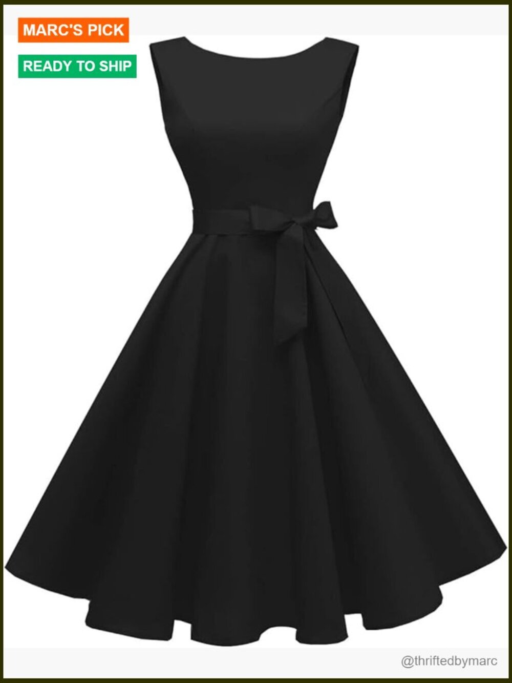 Sleeveless Boatneck Swing Cocktail Dress Knee-Length Cotton Spandex